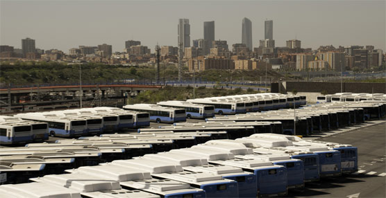 Flota de autobuses de la EMT de Madrid.