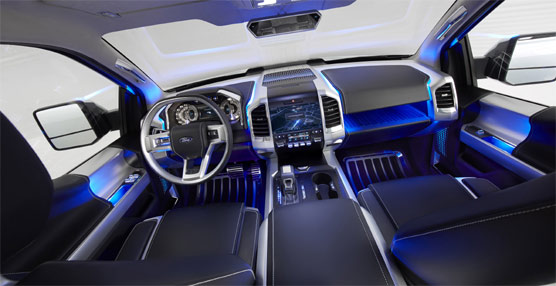 Interior del nuevo pick-up Ford Atlas Concept.