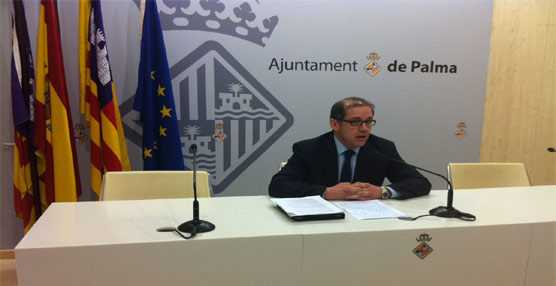 El concejal de Movilidad de Palma de Mallorca, Gabriel Vallejo, durante la presentación del proyecto.