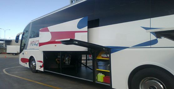 El autobús de Castrosua expuesto en Cocentro en Madrid.