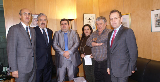 Los representantes de Fegatramer que han acudido a Madrid para su reunión con el Grupo Popular.