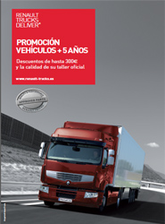 Cartel de la campaña de mantenimiento de los vehículos de más de cinco años de Renault Trucks.