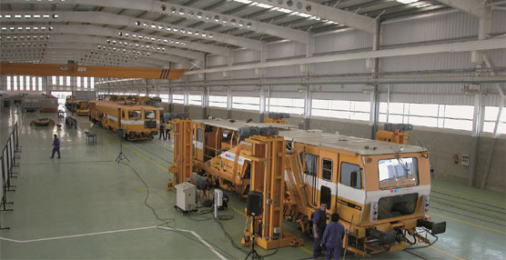 Uno de los talleres de reparación y mantenimiento de vagones de mercancías de la empresa GMF.