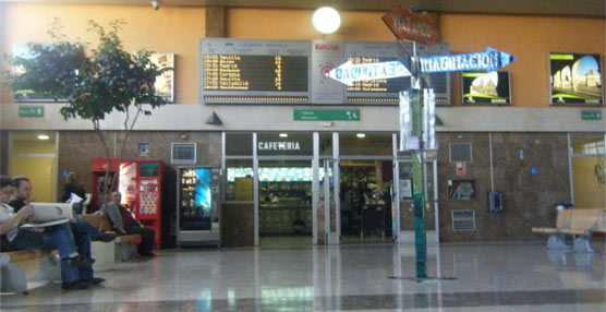 Interior de la estación de autobuses de Cáceres.