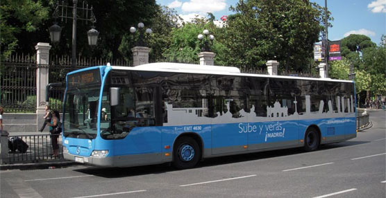 Un autobús urbano de la flota de EMT Madrid.