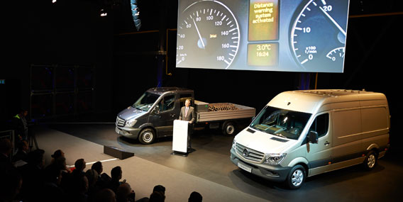 Un momento de la presentación mundial del nuevo modelo de Sprinter en Düsseldorf (Alemania).