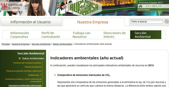 Página 'web' de Aucorsa (www.aucorsa.es).