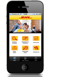 La nueva aplicación de DHL, disponible para dispositivos móviles.