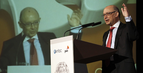 El Ministro de Hacienda, Cristóbal Montoro, durante su intervención. 