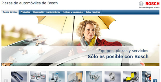 La nueva página web de recambios de Bosch.