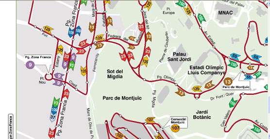 La reforma afectará a cuatro líneas de Montjuïc.