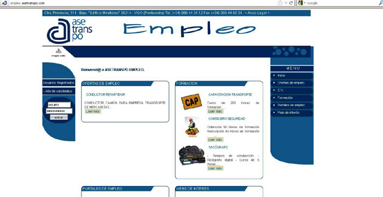 Asetranspo CETM Pontevedra presenta la web empleo.asetranspo.com