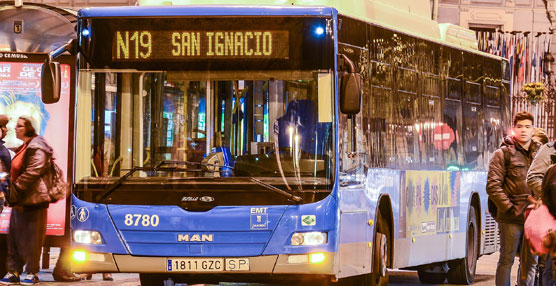 Los autobuses diurnos de la EMT de Madrid finalizan antes su servicio en Nochebuena y Nochevieja