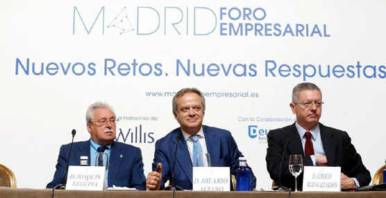 Hilario Alfaro ha presentado Madrid Foro Empresarial junto con Joaquín Leguina y Alberto Ruiz Gallardón. 