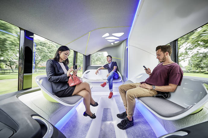El interior del Future Bus es totalmente diferente a lo que un autobús nos tiene acostumbrados.