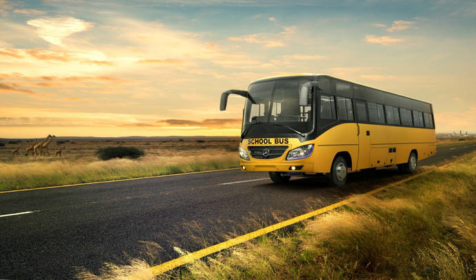 Uno de los dos autobuses que Daimler construye en Kenia.