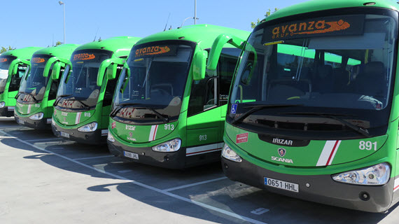 Varios autobuses del Consorcio Regional de Transportes de Madrid.