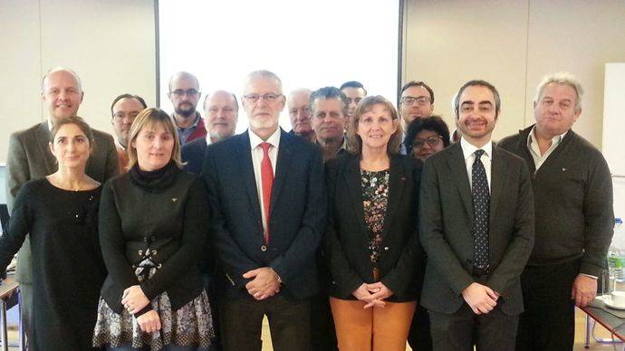 Julio Villaescusa con el resto de miembros de la Asamblea General de la Unión Europea de Transportistas por Carretera (UETR).