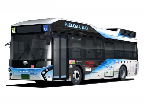 Autobús de pila de combustible que recorrerá las calles de Tokio.