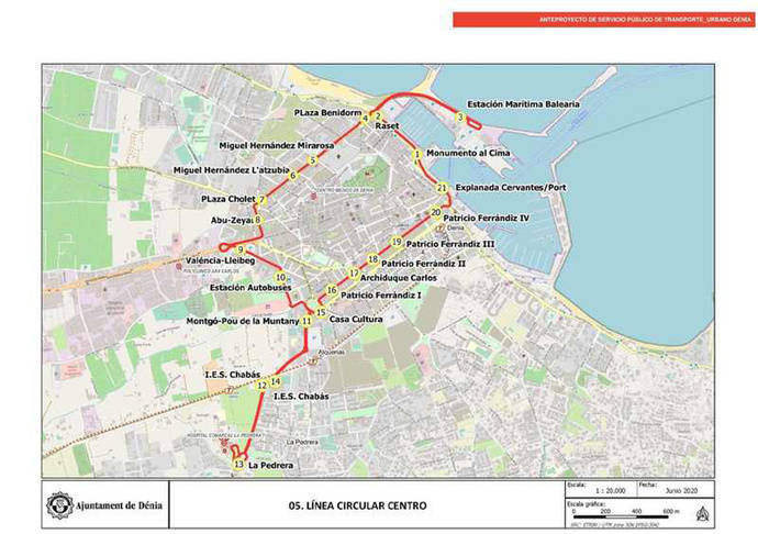 Denia proyecta una línea circular de autobús para su casco urbano