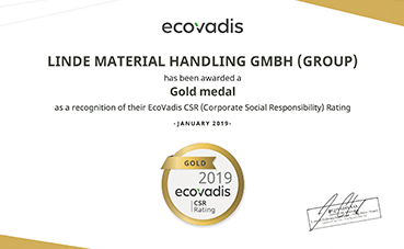 Linde gana el oro EcoVadis por su RSC