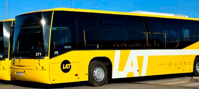 Un autobús de transporte público de la Región de Murcia.