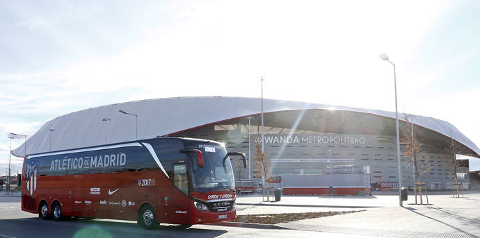El autocar del Atlético de Madrid.