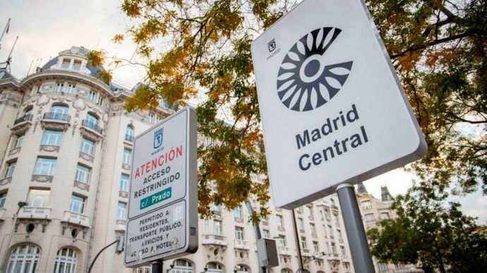 Cartel de entrada en Madrid Central.