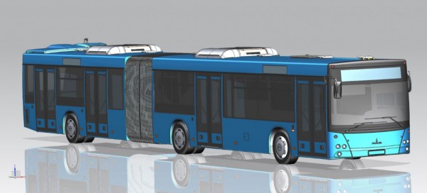 MAZ presentará su primer autobús con motor trasero en Busworld Russia
