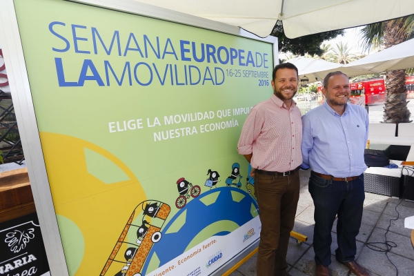 Momento de la presentación de la Semana Europea de la Movilidad en Las Palmas de Gran Canaria.