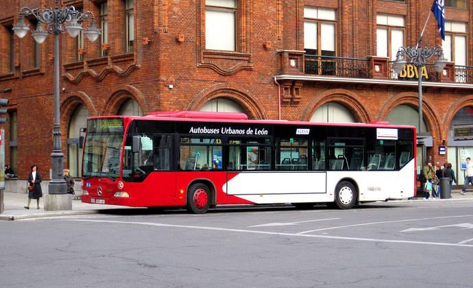 Un autobús urbano de la ciudad de León.