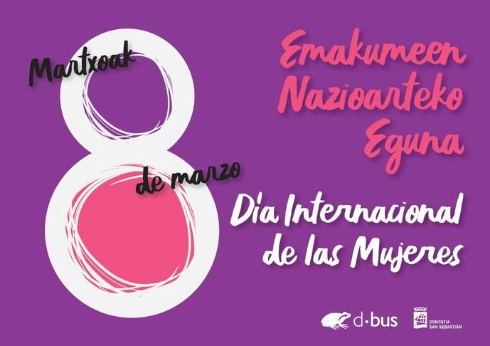 Dbus se suma con carteles, al día internacional de las mujeres