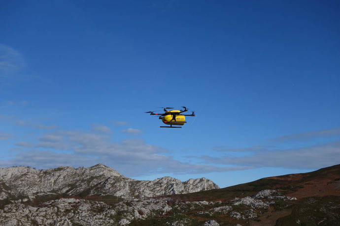 CORREOS inicia las pruebas con drones, para facilitar el servicio 