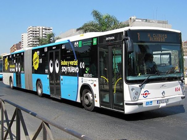 Un autobús urbano de la ciudad de Málaga.