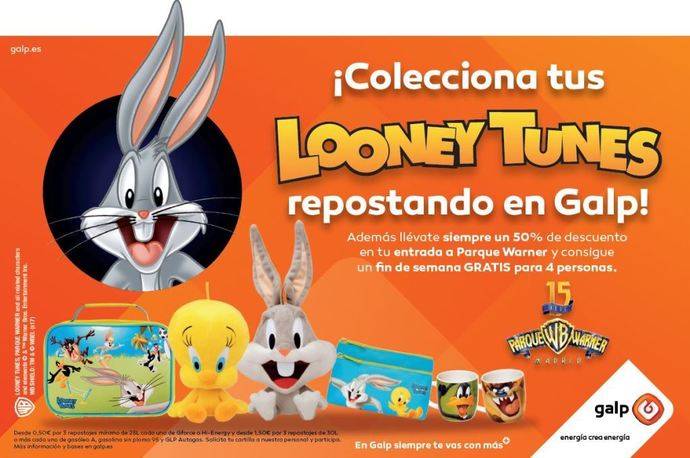 Las estaciones de servicio Galp ofrecen la oportunidad a sus clientes de coleccionar peluches, tazas, estuches y bolsas térmicas de tus personajes favoritos  de Looney Tunes.