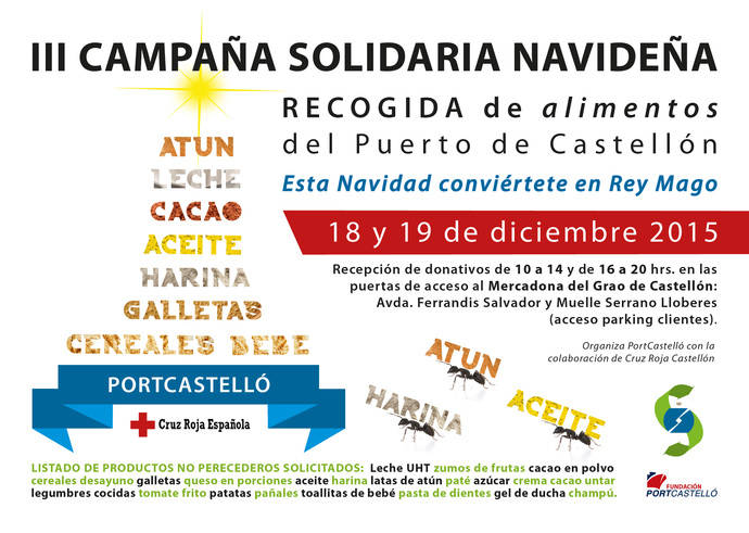 Tercera campaña solidaria navideña de recogida de alimentos en el puerto de Castellón