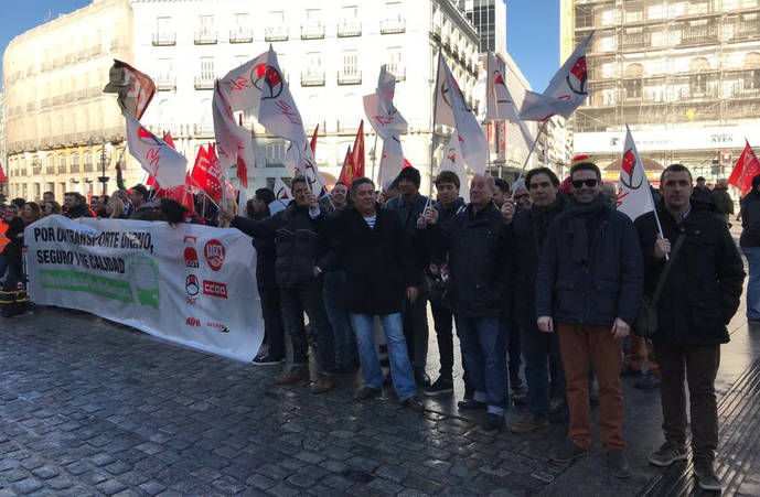 Uno de los días de huelga de los trabajadores de Avanza Interurbanos.