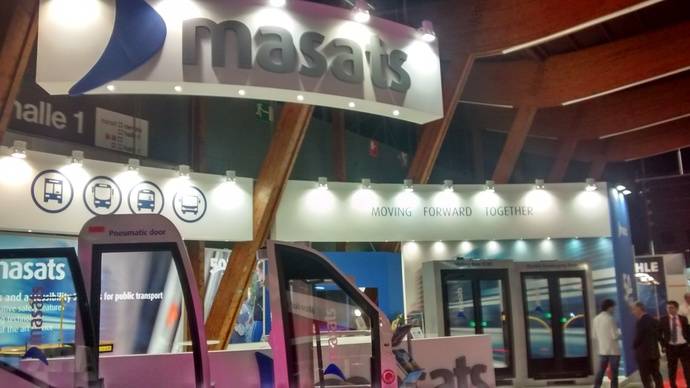 Stand de Masats en la feria de Busworld 2017.