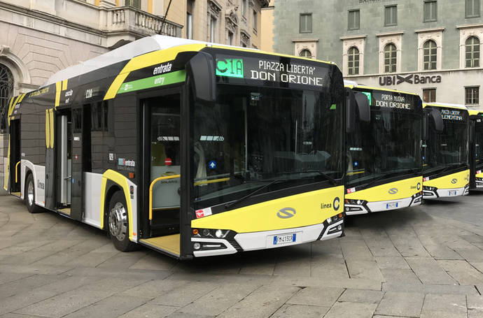 Los Solaris Urbino 100% eléctricos llegan a Italia gracias a Bérgamo