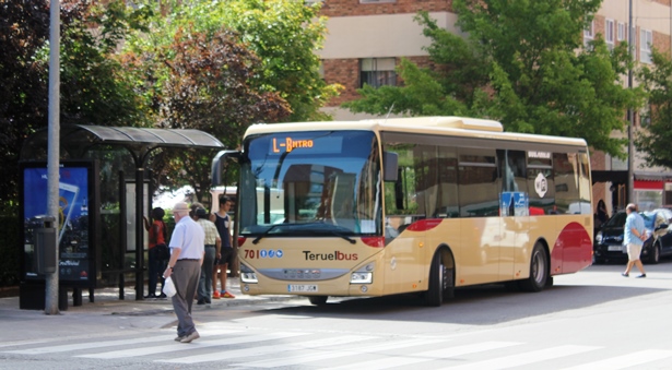 Un autobús público de la ciudad de Teruel.