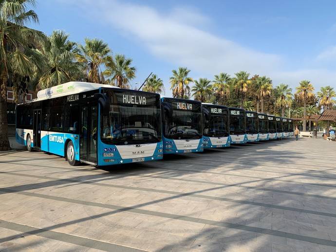 Los nuevos autobuses de Huelva.