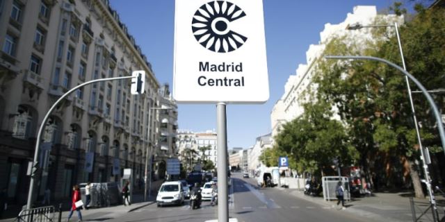 Cartel de entrada en Madrid Central.