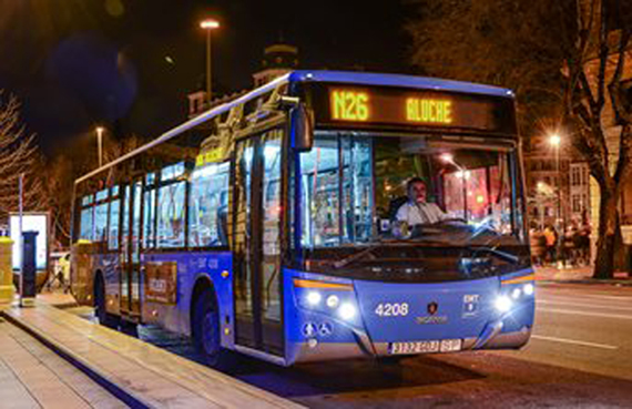 Un autobús nocturno de la ciudad de Madrid.