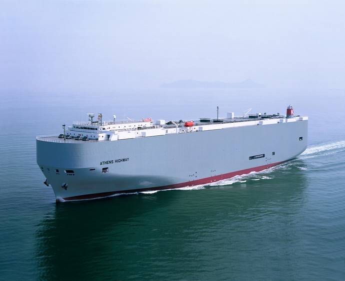 Un barco de la naviera ‘K’ Line Car Carrier.