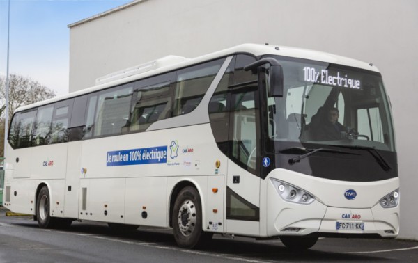 Primer autocar BYD 100% eléctrico a prueba en Francia