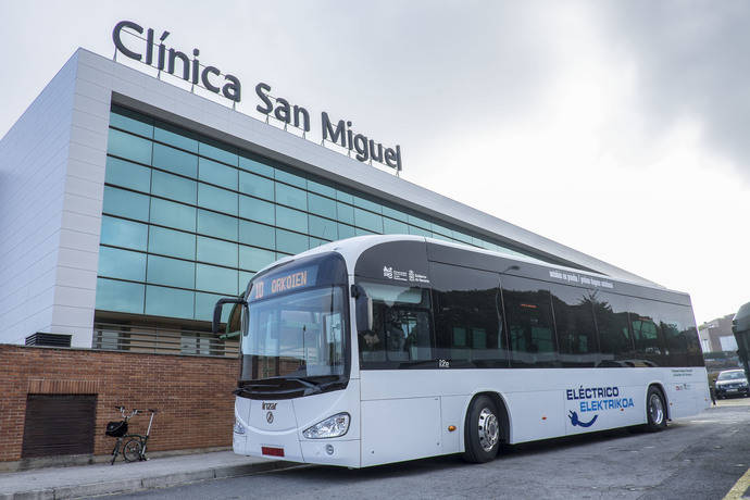 Autobús eléctrico en pruebas en la flota del TUC de Pamplona