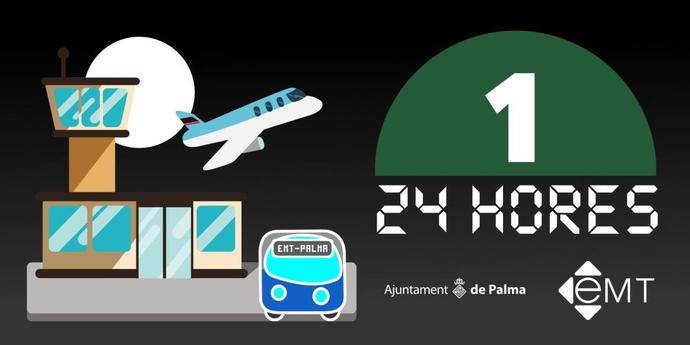 EMT Palma dará servicio 24 horas a la línea que une puerto y aeropuerto