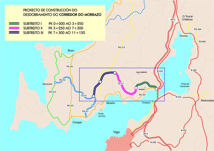 Proceso expropiatorio para la ejecución del segundo tramo de la autovía del Morrazo