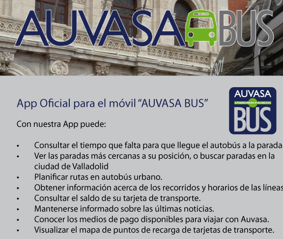 Auvasa presenta su ‘app’ oficial para móvil ‘Auvasa bus’