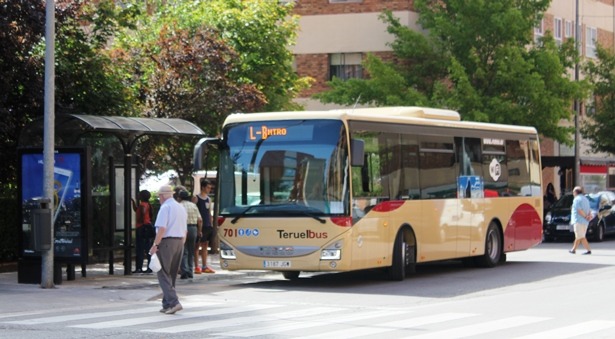 Un autobús urbano de la ciudad de Teruel.